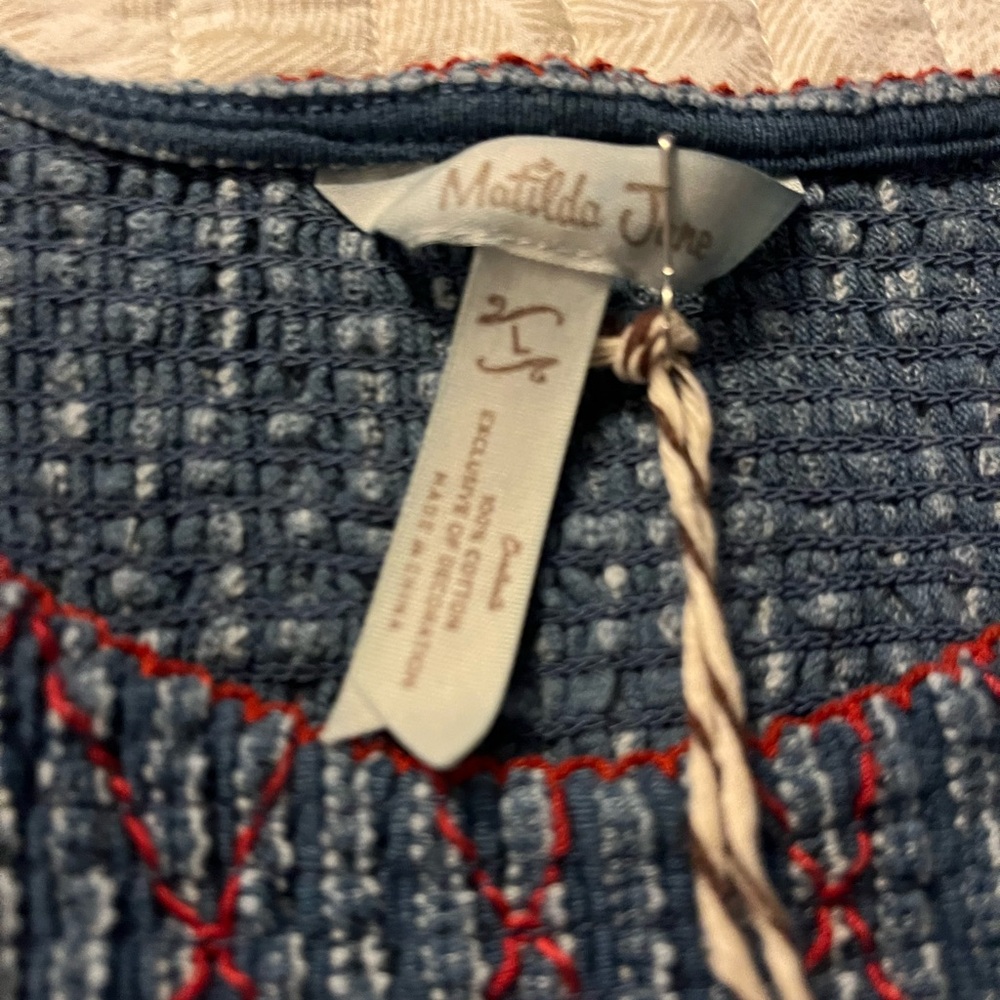 Matilda Jane Blue Smocked Peplum Tank Top NEW with tags - Picture 4 of 4